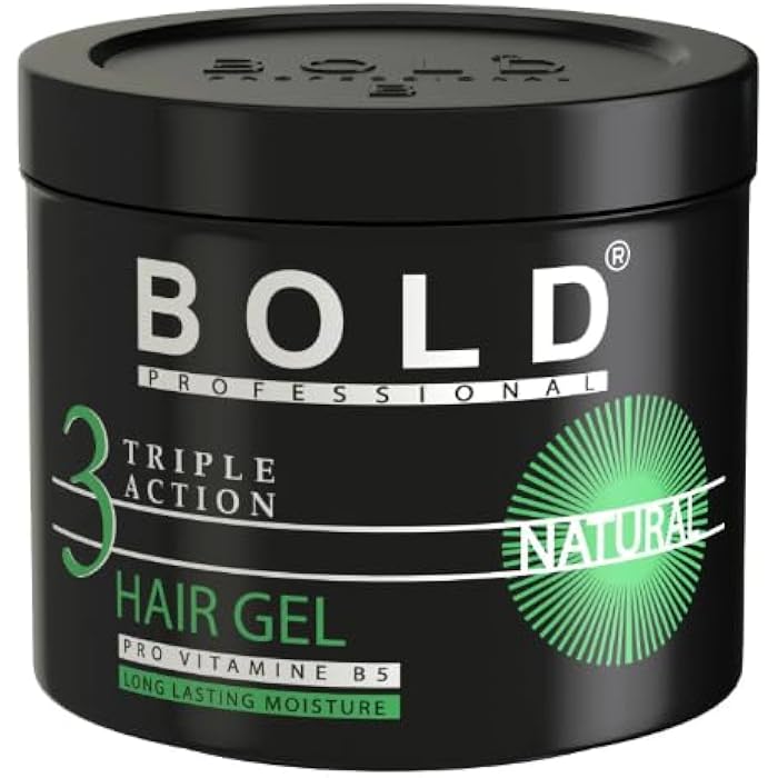 Bold Professional Triple Action Strong Hair Gel - Pro Vitamin B5 - Long-Lasting Shine - Natural - 1000 Ml - Image 1